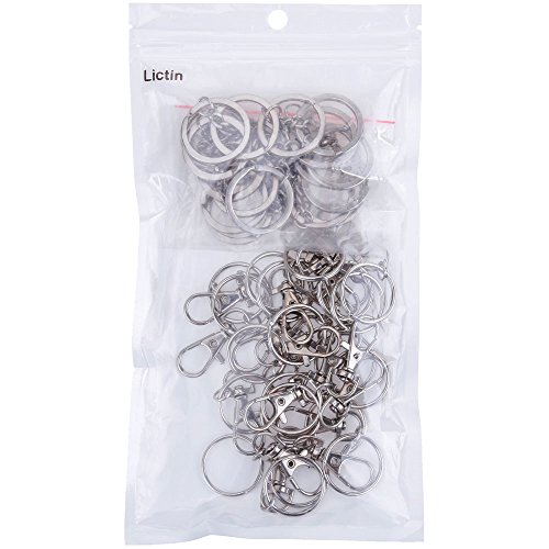 Lictin 20 Kleine Abnehmbare Drehverschlüsse für Schlüsselringe und 20 Silber Schlüsselkette für DIY - 6