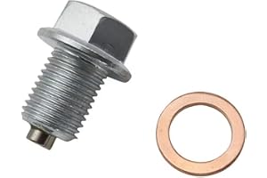 Biglumin Tappo Scarico Olio con Anello Tenuta, Vite di Scarico Dell'olio Magnetica, Tappo Scarico Olio Magnetico, M14 x 1.5 Tappo Scarico Olio Motore con Rondella, Tappo Scarico Olio
