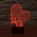 Produktbild YSFU 3D Nachtlicht Liebe Wort Sweet Heart 3D Led USB Lampe Atmosphäre Stimmung 7 Farben Ändern Nachtlicht Wohnkultur
