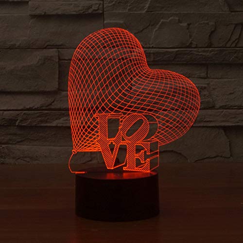 Preisvergleich Produktbild YSFU 3D Nachtlicht Liebe Wort Sweet Heart 3D Led USB Lampe Atmosphäre Stimmung 7 Farben Ändern Nachtlicht Wohnkultur