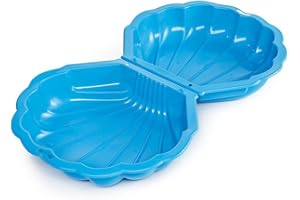 URBN-TOYS Shell Clam Shaped Plastic Sandpit Outdoor Garden Fun Paddling Ball Pool Sand Pit (Blue)