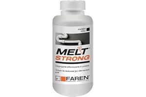 Faren MELT STRONG, Disgorgante Granulare Effervescente,Stura Wc Lavandino,Elimina i cattivi odori, 600gr