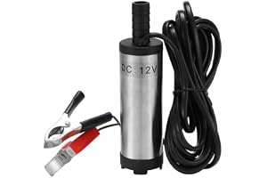 12 V dränkbar pump, vattenpump i rostfritt stål, dieselpump med klämma, 3M-kabel, för diesel/vatten/fotogen