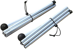 URPIZY Pali telescopici regolabili in alluminio per tenda da campeggio, 1,6/2 m, con testa piatta, 2 m