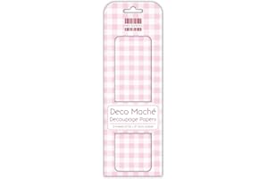 First Edition FEDEC074 | Decoupage Papers Pink Gingham | 26 x 37.5 cm | 3 Sheets | 22gsm | Perfect for Home Crafts, Upcycling, DIY and Papermache