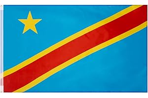 MUWO Flagge Nations Together 90 x 150 cm Nationalmanschaften, doppelseitige Gartenflagge, wetterfeste Fanflagge, Fußballflagge Polyester Länderfagge Deutschland mit Ösen (Demokratische Republik Kongo)