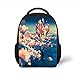 Produktbild Kids School Backpack Adventure Decor,Man Flying with Colorful Balloons in The Sky on Clouds Miracle Paint Print,Coral Blue Plain Bookbag Travel Daypack