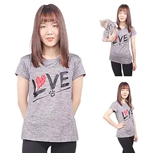 LKEX Dog Shirt/Owner T-Shirt, Love Pattern Matching Pets/Mommy Athletic Tops Clothes for Women and Small Medium Large Dogs Cats Puppy Soft Apparel Vests Cozy Costumes Outfits?L,Women?