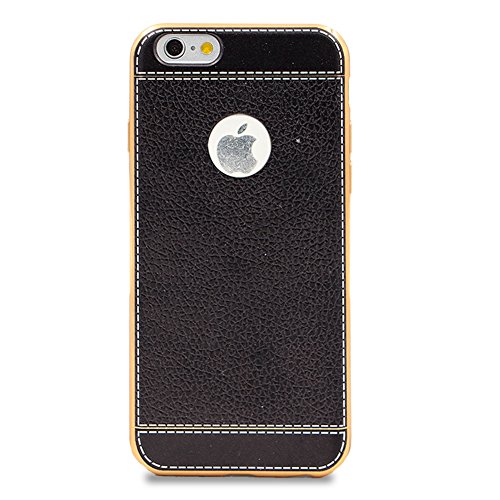 iPhone 6S Ultra Dünn Thin Kratzfest Hülle,iPhone 6 Leicht Leder Zurück Schale Case,Herzzer Luxus Gergeous Stoßfest [Gold Galvanisieren] Überzug TPU Rahmen Bumper Flexibel HandyHülle Schutzhülle Cover für iPhone 6/6S 4.7 Zoll + 1 x Frei Schwarz Handy Halterung Ständer + 1 x Frei Schwarz Stift Stylus -Schwarz - 2