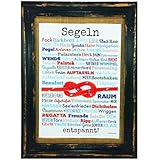 Segeln entspannt! Druck Poster A4 Geschenk AnneSvea Typo Deko maritim Yacht Jolle Regatta Preis Segelclub
