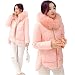 Produktbild iHAIPI - Winter Damen neue dicke Daunenjacke großen Haar Kragen langen Absatz warme Baumwolle Mantel Jacke Übergangsjacke Leichte Größe M-2XL (M, Rosa)
