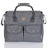 LCP Kids grosse Baby Wickeltasche RIO mit Wickelunterlage vielen Fächern Thermo Flaschenwärmetasche und Universal Haken als Kinderwagen Befestigung für unterwegs - 5