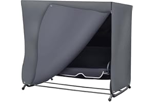 BONSPORT Hollywoodschaukel Abdeckung 240x150x135 cm - Wasserdicht für 3 und 4 Sitzer aus 600D Oxford Polyester - Schutzhülle für Gartenschaukel Grau