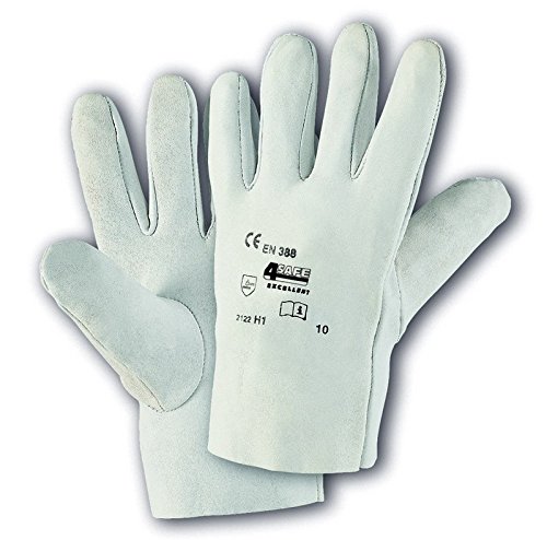 Preisvergleich Produktbild 3er Pack Excellent H1 Lederhandschuhvon Kromwell 4Safe, Arbeitshandschuh aus weichem Nappaleder, Größe:8 (M)