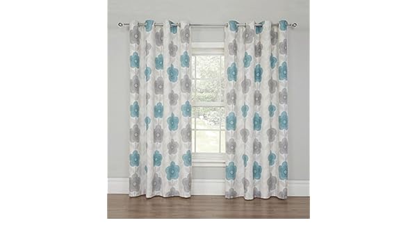 New Tesco Floral Lined Eyelet Curtains 66 X 90 168cm X 229cm