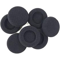 Set 8 Cuscinetti Auricolari In Gommapiuma Nera - Diametro 55 Mm, Traspiranti, Per Cuffie, Comfort Migliorato