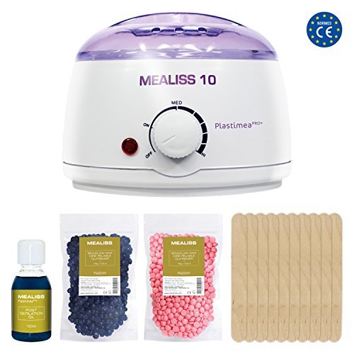♥ MEALISS 120 ♥ 4 in 1 Komplett Waxing-Set - Brazilian Waxing - Elektrischer Wachswärmer - Heisswachs-Epilation ♥ Luxus-Haarentfernung für zuhause ♥