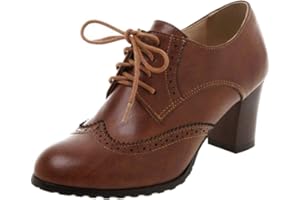 Lydee Mujer Clásico Block Tacon Medio Oxford Zapatos