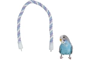 QEDBOJE Parrot Climbing Rope Vogel Seil Spirale Sitzstange für Papagei/Wellensittich/Nymphensittiche/Sittiche (65cm)