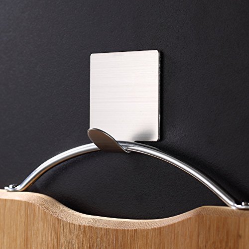 Weare Home Modern Stil 4 Teilige Wandhaken Handtuchhaken Badezimmerhaken Küchehaken aus 304 Edelstahl 3M Klebstoff ohne Bohren Rostfrei Haltbar Badzubehör Badaccessoires Dekor für Küche - 6