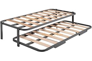 HOGAR24 ES Hogar 24 Cama Nido con 2 somieres Estructura Reforzada Doble Barra Superior + Patas, Acero, 90x190 cm