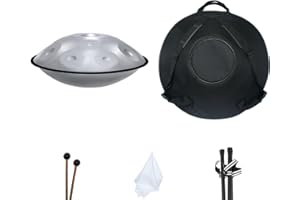 Elsebal Handpan Drum, 22-Inch D Minor10-Note 440Hz Adult Steel Hand DrumsFuchsia) with Handpan Drum Bag (Couleur primaire, 432hz)