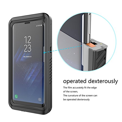 Custodia impermeabile Galaxy S8 Plus, Moonmini Ultra Slim SubacqueoÂ Antiurto A prova di polvere Antigraffio Custodia protettiva con Touch ID e cinghia galleggiante GalleggiabilitÃ  Cordino per Samsung Galaxy S8 Plus (nero)