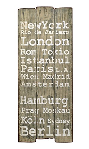 Wandgarderobe Flurgarderobe „London“ Hakenleiste Holz 100 x 40 cm im Shabby Vintage Landhaus Stil - 2