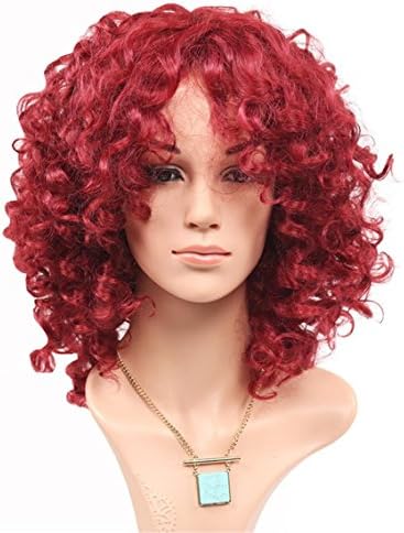 European And American Fashion Fluffy Temperament Red Short Curls High Quality Heat Resistant Synthetic Wigs