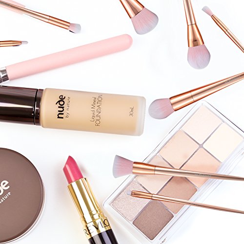 NexGadget Make Up Soft Pinsel Set 12 Stück Kosmetik Pinsel extra weiche und dichte Fasern Premium Schminkbürsten Face Powder Abdeckstift Foundation Creme Eyeliner Lip Rouge Bürste Kosmetik Oval Curve Bürsten-Satz - 6