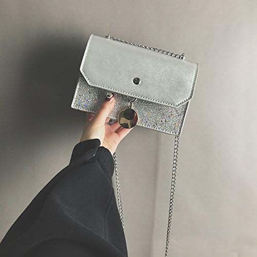 YQOOY Casual Handbag Messenger bag Super Fire Bags Women'S New Tide Sequins Chain Party Bag Lock Wild Shoulder Messenger Bag