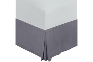 Utopia Bedding - Valance Sheet Double - OEKO-TEX Certified - Soft Brushed Polyester - Microfiber - Pleated - Fits Under the Mattress - Base Bed Skirt with a Drop of 40 cm (Grey)
