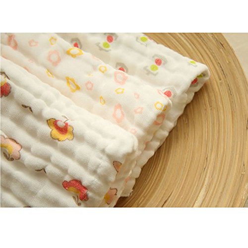 Lucear BabyWaschlappen mit Haken, 6-Pack Musselin 25cm*25cm Babytücher Beste für Dusche Geschenk - 7