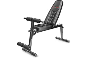 SPORTSTECH - Banc De Musculation Pliable Multiposition BRT500 - Fitness, Musculation Et Renforcement Musculaire - Design Antidérapant - L.150 x l.65,5 x H.116,3 cm - Poids Max Utilisateur 110 kg
