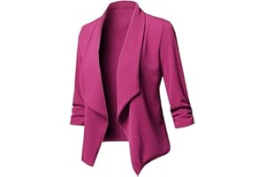 Onsoyours Blazer Donna Elegante Casual Giacche da Abito Slim Fit Manica 3/4 Aperto Davanti Colletto Cappotto Elegante Ufficio Business Blazer Top Cardigan