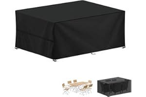 LAMUNI Copertura per Mobili da Giardino Impermeabili Copertura Tavolo da Giardino Rettangolare Telo Copritavolo da Giardino Tessuto Oxford 420D Copertura per Divano da Esterno, Anti-UV, 200x110x75cm