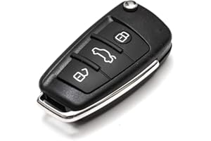 SALPIE Carcasa para llave de coche con 3 botones compatible con Audi A1 A3 A4 A6 A8 Q3 Q5 Q7 R8 A6L TT SL S3 RS3 (GUSCIO)