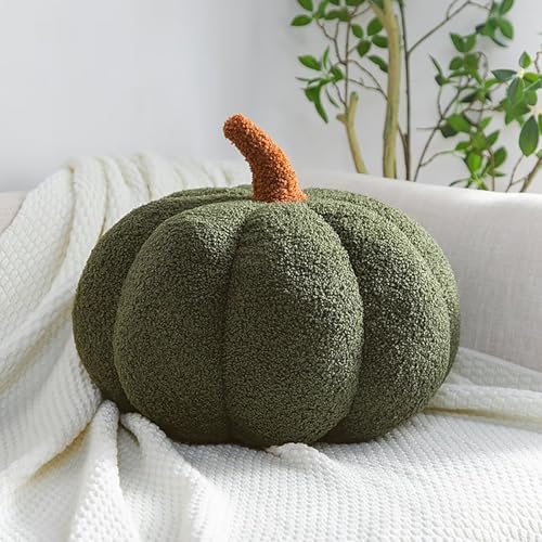 Cuscino a forma di zucca, decorazione di Halloween, decorazione per Halloween, decorazione di zucca, decorazione per l'autunno, decorazione per la cameretta dei bambini, divano, verde, 20 cm
