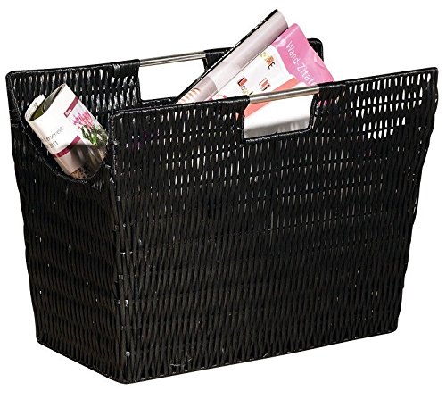 Preisvergleich Produktbild FRANK stabiler Zeitschriftenständer Schwarz aus Polyrattan