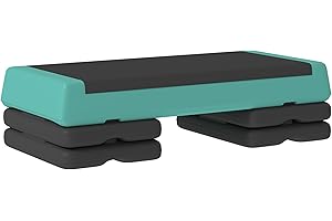 SPORTNOW Step de Aeróbic, Step para Fitness Antideslizante, Altura Regulable 3 Niveles de 10,5/15,5/20,5 cm, Carga 250 kg, para Ejercicio en Casa, Gimnasio, 77x36x20,5 cm