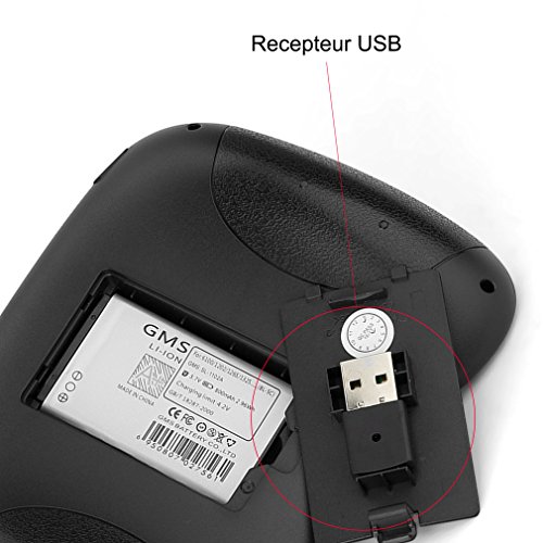 LESHP 2.4GHz Mini Wireless QWERTY Tastatur mit Hintergrundbeleuchtung für Desktop / Laptop Dual Mouse USB Receiver Plug - 4