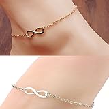 Horaire Fußkettchen Mode Einfach ∞ Symbol Anhänger Legierung FußSchmuck Frau Strand Fußkette Zubehör Ketten,21cm,Silber - 8