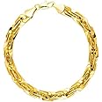 Shining Jewel - By Shivansh 14K Gold Plated Classic Bracelet for Boys, Men, Women, Girls (Gold)