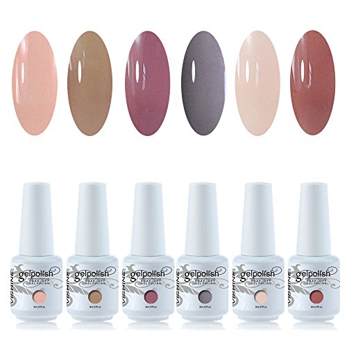 Vishine Shellac 8ml Gel Nagellack Aufloesbarer UV LED Multi Farben 6pcs Kit #006