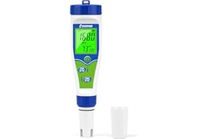 UIUZMAR Misuratore di Sale Piscina, Misuratore di Salinità e pH per Piscina con Visualizzazione Simultanea, Misuratore di pH/Sale/TDS/EC/Temp 5 in 1 per Piscina, Acquario, Spa, Idroponica