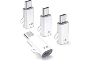 HanCenDa para el Adaptador de Lightning to USB C Compatible para el teléfono 15/15 Pro/15 Pro MAX/15 Plus, iPad Air, Sumsung, Google - Carga y transmisión de Datos (4 Paquete de Blanco)