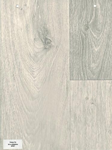 1814-Grey Wood effect Anti Slip Vinyl Flooring Home Office Kitchen Bedroom Bathroom High Quality Lino Modern Design 2M wide (Simply Stylish) 2x2