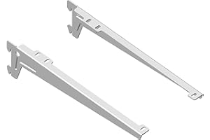 DIY Element System WINKEL-TRÄGER - Formschöner Abschluss der Regalseite zur Auflage von Holzböden - 280 mm, Stahl, Weiß, 2 Stk.