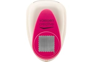 Vaessen Creative Motivstanzer Quadrat - 3.8 x 3.8 cm - Stanzer für Bastelpapier, Tonpapier, Scrapbookpapier oder Decoupagepapier, Weiß/Rosa