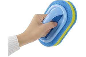 KOKSI Cleaning Brush for Bathroom Kitchen Bathtub Toilet Cleaner All Purpose Shower Sponge Scrubbing Brush with Ergonomic Handle